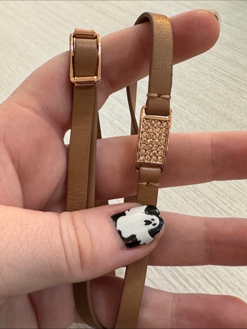 Michael Kors Pavé Crystal Leather Double Wrap Bracelet